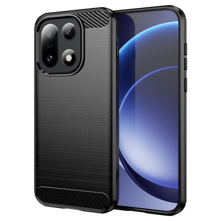 CaseOnn OnePlus 15 Kılıf Karbon Fiber Desenli Koruyucu Arka Kapak Siyah