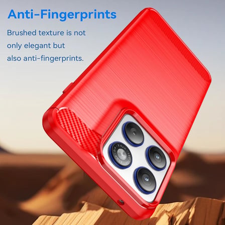 CaseOnn Motorola Edge 70 Fusion Kılıf Karbon Fiber Desenli Koruyucu Arka Kapak Kırmızı