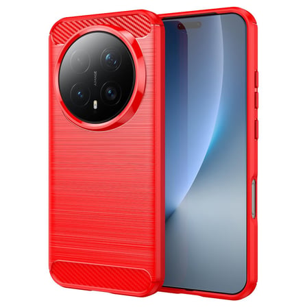 CaseOnn Honor Magic 8 Pro Kılıf Karbon Fiber Desenli Koruyucu Arka Kapak Kırmızı