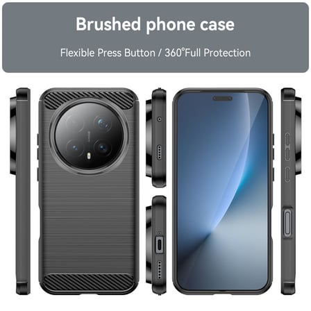 CaseOnn Honor Magic 8 Pro Kılıf Karbon Fiber Desenli Koruyucu Arka Kapak Siyah