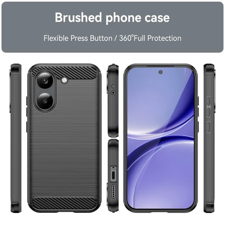 CaseOnn Xiaomi Redmi Turbo 5 Kılıf Karbon Fiber Desenli Koruyucu Arka Kapak Siyah