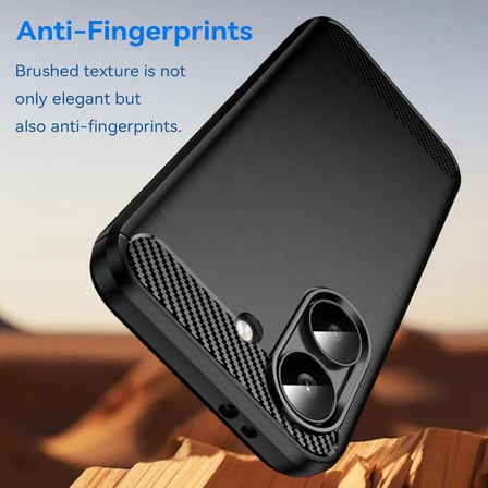 CaseOnn Xiaomi Redmi Turbo 5 Kılıf Karbon Fiber Desenli Koruyucu Arka Kapak Siyah