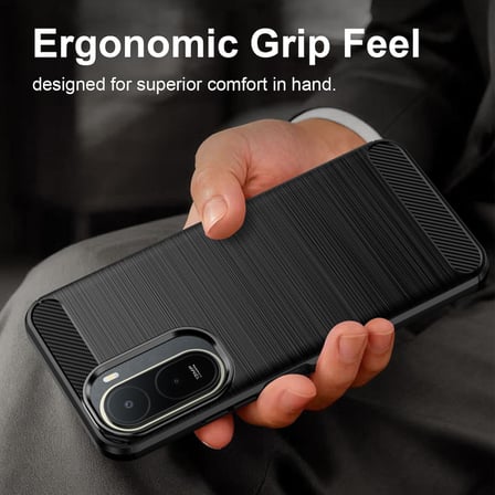 CaseOnn Xiaomi Poco C81 Pro Kılıf Karbon Fiber Desenli Koruyucu Arka Kapak Kırmızı