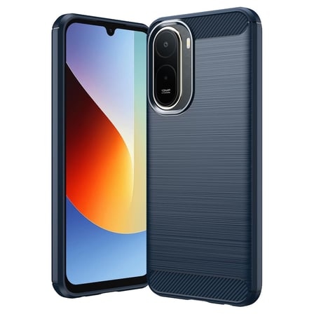 CaseOnn Xiaomi Redmi A7 Pro Kılıf Karbon Fiber Desenli Koruyucu Arka Kapak Lacivert