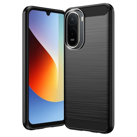 CaseOnn Xiaomi Redmi A7 Pro Kılıf Karbon Fiber Desenli Koruyucu Arka Kapak Siyah