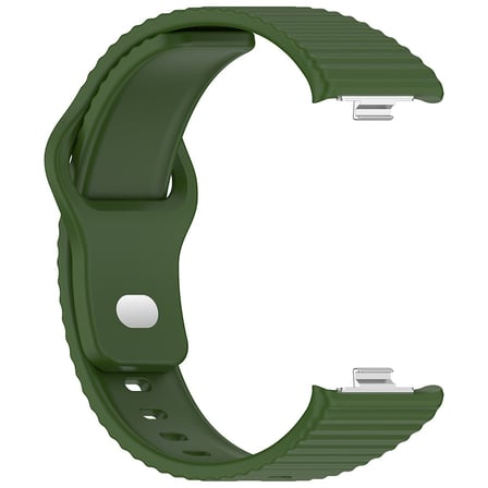 CaseOnn Xiaomi Redmi Watch 6 Lite Kordon Oluklu Yumuşak Silikon Kayış Koyu Yeşil