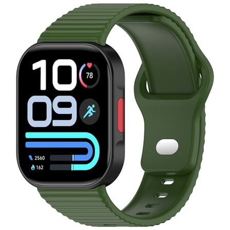 CaseOnn Xiaomi Redmi Watch 6 Lite Kordon Oluklu Yumuşak Silikon Kayış Koyu Yeşil