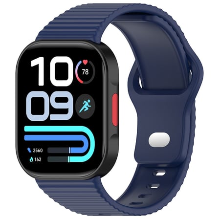 CaseOnn Xiaomi Redmi Watch 6 Lite Kordon Oluklu Yumuşak Silikon Kayış Lacivert