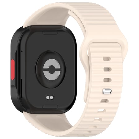 CaseOnn Xiaomi Redmi Watch 6 Active Kordon Oluklu Yumuşak Silikon Kayış Krem