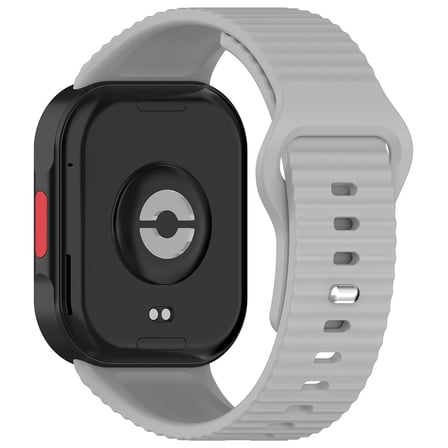 CaseOnn Xiaomi Smart Band 9 Pro Kordon Oluklu Yumuşak Silikon Kayış Gri