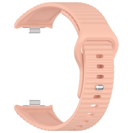 CaseOnn Xiaomi Uyumlu Redmi Watch 6 Kordon Oluklu Yumuşak Silikon Kayış Somon