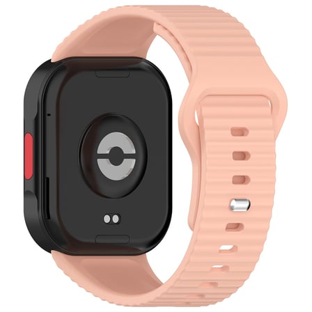 CaseOnn Xiaomi Uyumlu Redmi Watch 6 Kordon Oluklu Yumuşak Silikon Kayış Somon