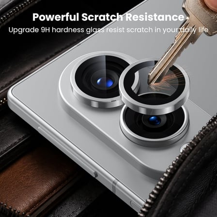 CaseOnn Samsung Galaxy Z Fold 8 Tekli 9H Kamera Lens Koruyucu Gümüş