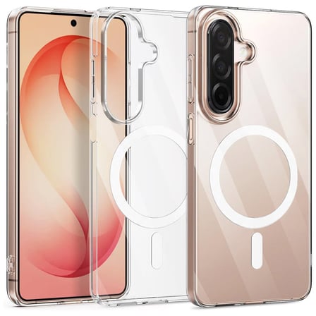 CaseOnn Samsung Galaxy A27 Kılıf MagSafe Özellikli Sararmaz Kristal Sert Kapak Şeffaf