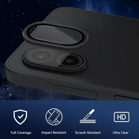 CaseOnn Samsung Galaxy A08 9H Üstün Koruma Kamera Lens Koruyucu Gümüş