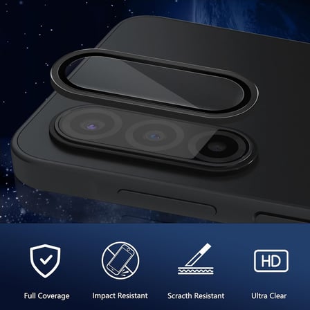 CaseOnn Samsung Galaxy S26 FE 9H Üstün Koruma Kamera Lens Koruyucu Mor