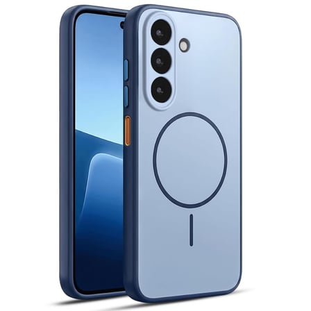 CaseOnn Samsung Galaxy A27 Kılıf Metal Tuşlu Halka Desenli Silikon Kapak Lacivert