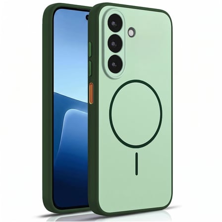 CaseOnn Samsung Galaxy A27 Kılıf Metal Tuşlu Halka Desenli Silikon Kapak Yeşil