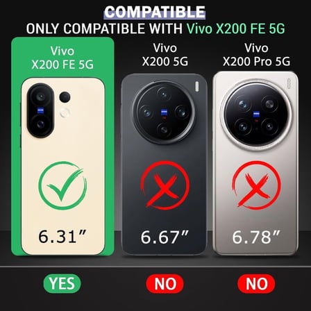 CaseOnn Vivo X200 FE Kılıf Sürgülü Kamera Korumalı Yüzüklü Mıknatıslı Tank Kapak Siyah