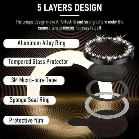 CaseOnn Samsung Galaxy Z Fold 7 Işıltılı Pırlanta Taşlı Tekli Kamera Lens Koruyucu Siyah