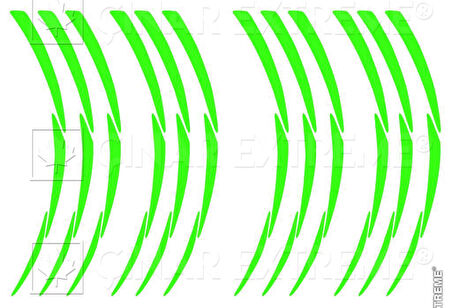 3 Parçalı Floresan Yeşil Jant Şeridi Çınar Extreme