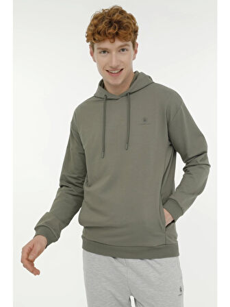 Lumberjack A10181320308010 4W Mb Sn73 Hoodıe 4Pr Hakı Erkek Kapsonlu Sweatshırt