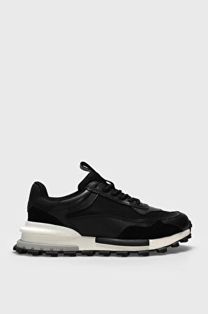 Lufian Henry Erkek Hakiki Deri Klasik Sneaker Siyah 111230265