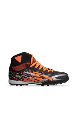 M.P Unisex Bağcıklı Siyah-Turuncu Halı Saha Futbol Ayakkabısı 241-1700GR