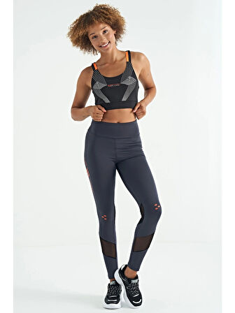 Tommy Life Siyah Baskılı Sırt Çapraz Detaylı Dalgıç Kumaş Dar Kalıp Kadın Büstiyer - 97273