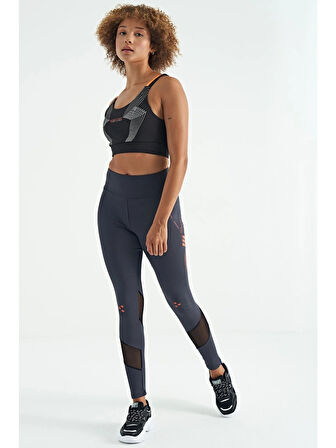 Tommy Life Siyah Baskılı Sırt Çapraz Detaylı Dalgıç Kumaş Dar Kalıp Kadın Büstiyer - 97273