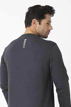 Crozwise Üç İplik Sıfır Yaka Antrasit Erkek Sweat 6053