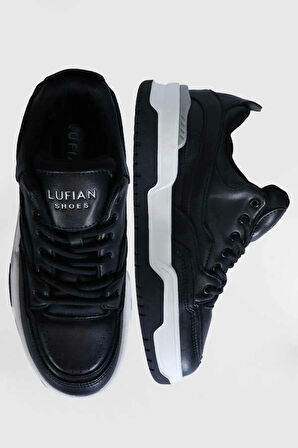 Lufian Mark Erkek Deri Sneaker Ayakkabı Siyah 112230194