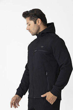 Crozwise 6054 Su İticili Kapşonlu Erkek Sweat Siyah