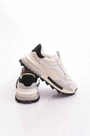 Lufian Henry Erkek Hakiki Deri Klasik Sneaker Ekru 111230265