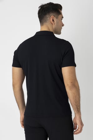 Crozwise Pamuk Pike Waffle Polo Yaka Tişört Siyah 7152-10