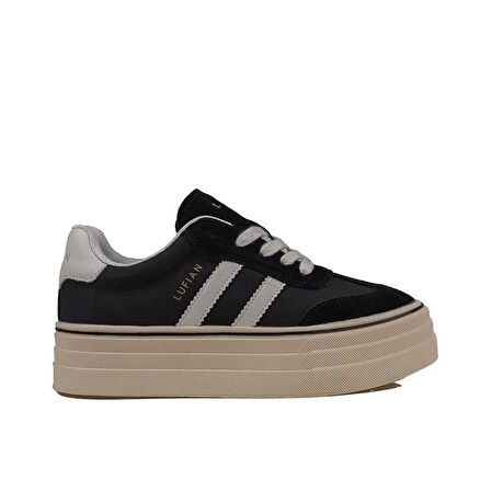 LUFİAN ANGELA KADIN YÜKSEK TABAN SİYAH SNEAKER AYAKKABI 121230025