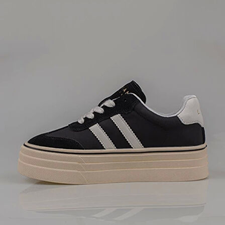 LUFİAN ANGELA KADIN YÜKSEK TABAN SİYAH SNEAKER AYAKKABI 121230025