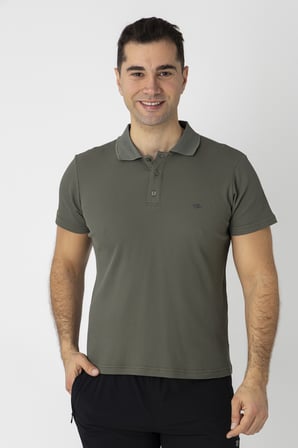 Crozwise Pamuk Pike Waffle Polo Yaka Tişört Haki 7152-04