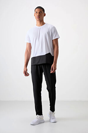 Siyah Polyester İnce Yumuşak Comfort Fit Erkek Eşofman Alt - 82119