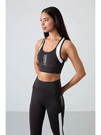 Tommy Lıfe Siyah Polyester Esnek Standart Fit Performans Kadın Tayt Takım 95332