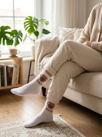 Bayan Supersocks Beyaz Çorap