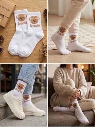 Bayan Supersocks Beyaz Çorap