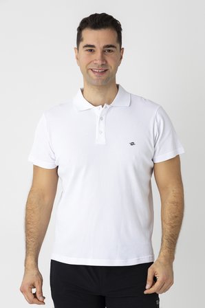 Crozwise Pamuk Pike Waffle Polo Yaka Tişört Beyaz 7152-08