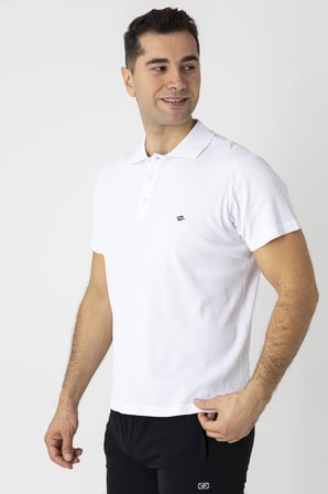 Crozwise Pamuk Pike Waffle Polo Yaka Tişört Beyaz 7152-08