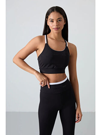 Tommy Life Siyah Polyester Esnek Standart Fit Performans Kadın Tayt Takım 95333