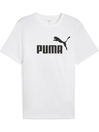 Puma ESS No. 1 Logo Tee Erkek Regular Fit Baskılı Beyaz T-Shirt 68253202