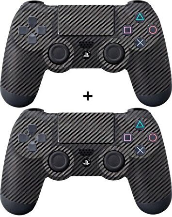 PS 4 Siyah Carbon Fiber DualShock Kol Kaplama 2 Adet Çınar Extreme 