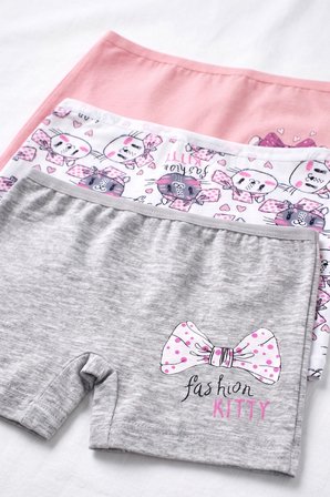 Öts Kız Çocuk 3’lü Pamuklu Boxer Baskılı Premium Günlük Kullanım (8705-3)