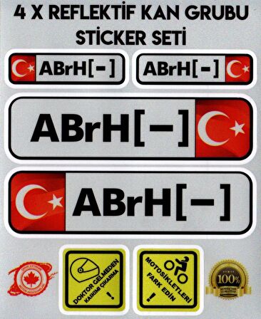 TR AB rH - Reflektif Kan Grubu Seti Sticker Çınar Extreme 