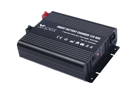 Apex APX1280 Lityum Uyumlu 12V 80A Akü Şarj Cihazı